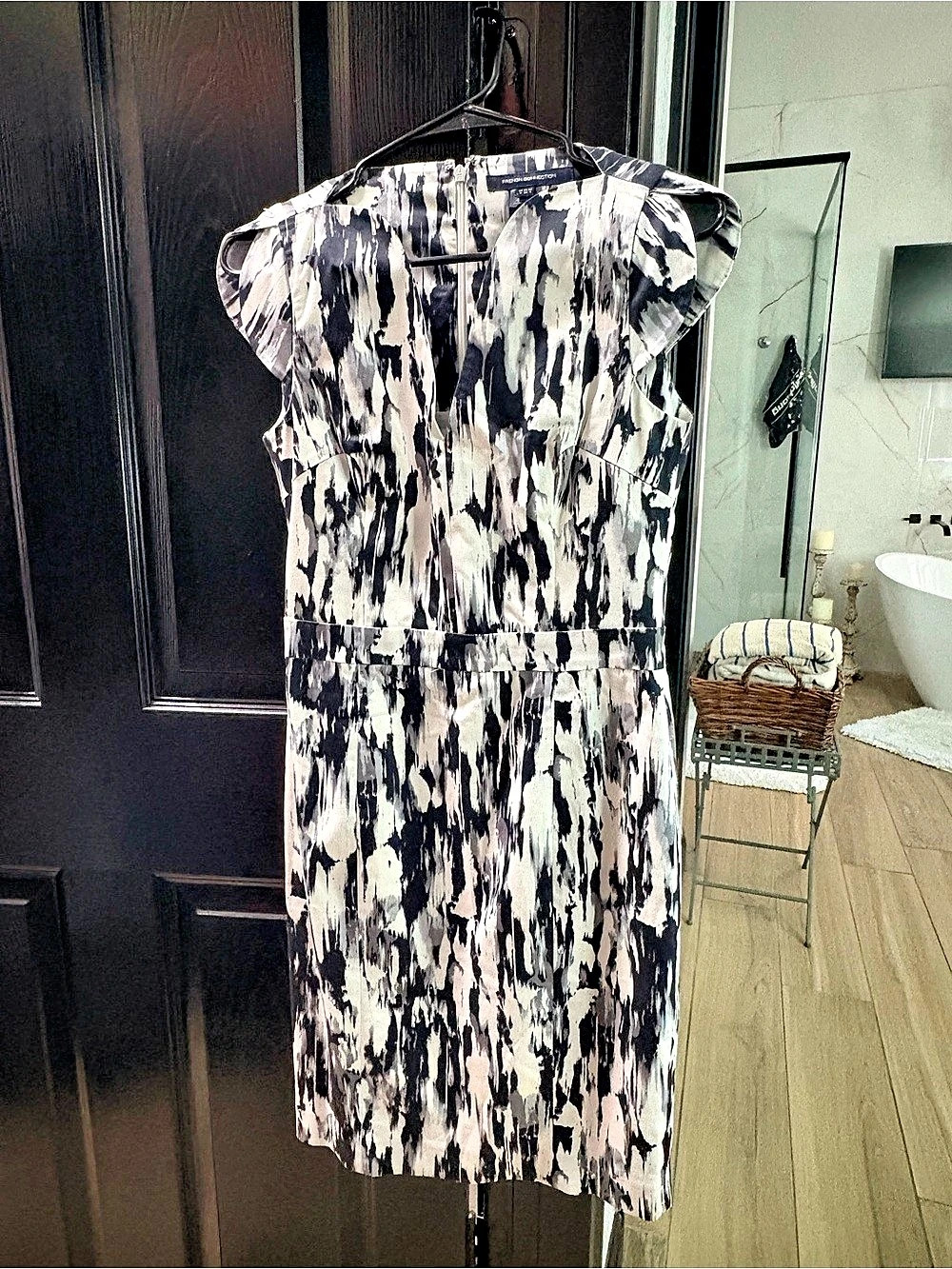 French Connection Abstract Print Midi Dress Size 6 Like New